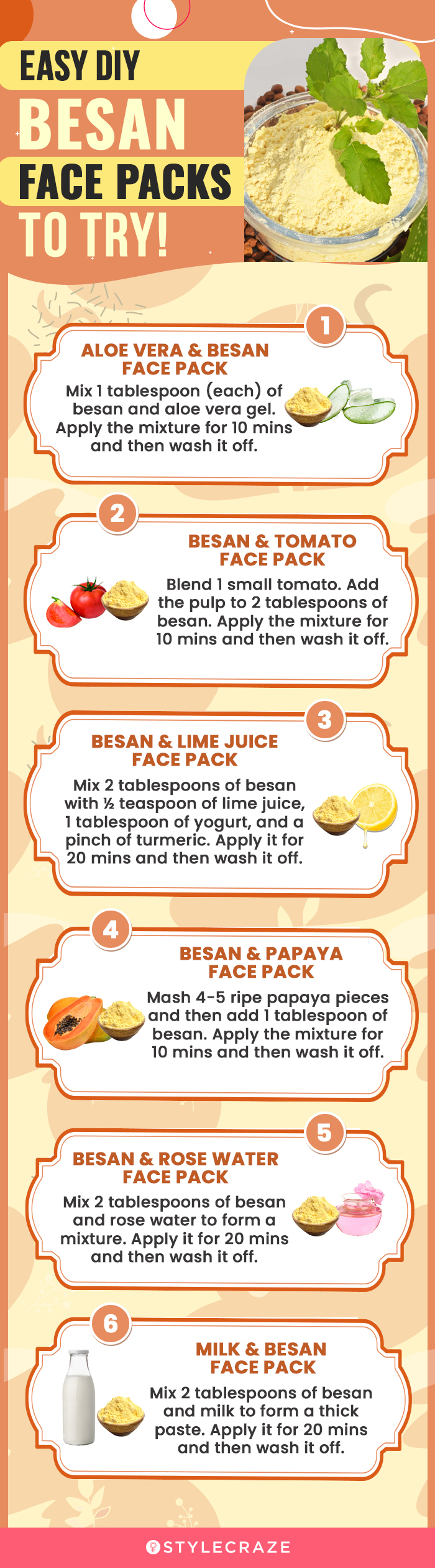 easy diy besan face packs to try! (infographic)
