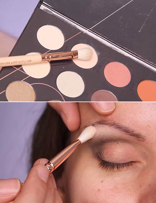 Step 4 of makeup for deep-set eyes is to highlight your brow bone