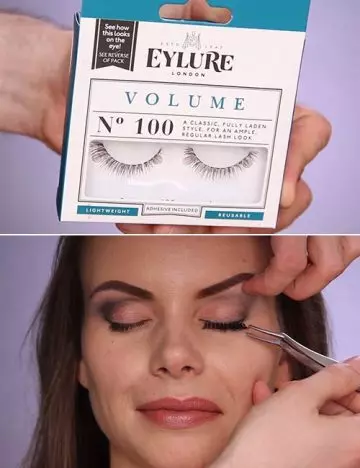 Step 7 of makeup for deep-set eyes is to add some oomph with falsies