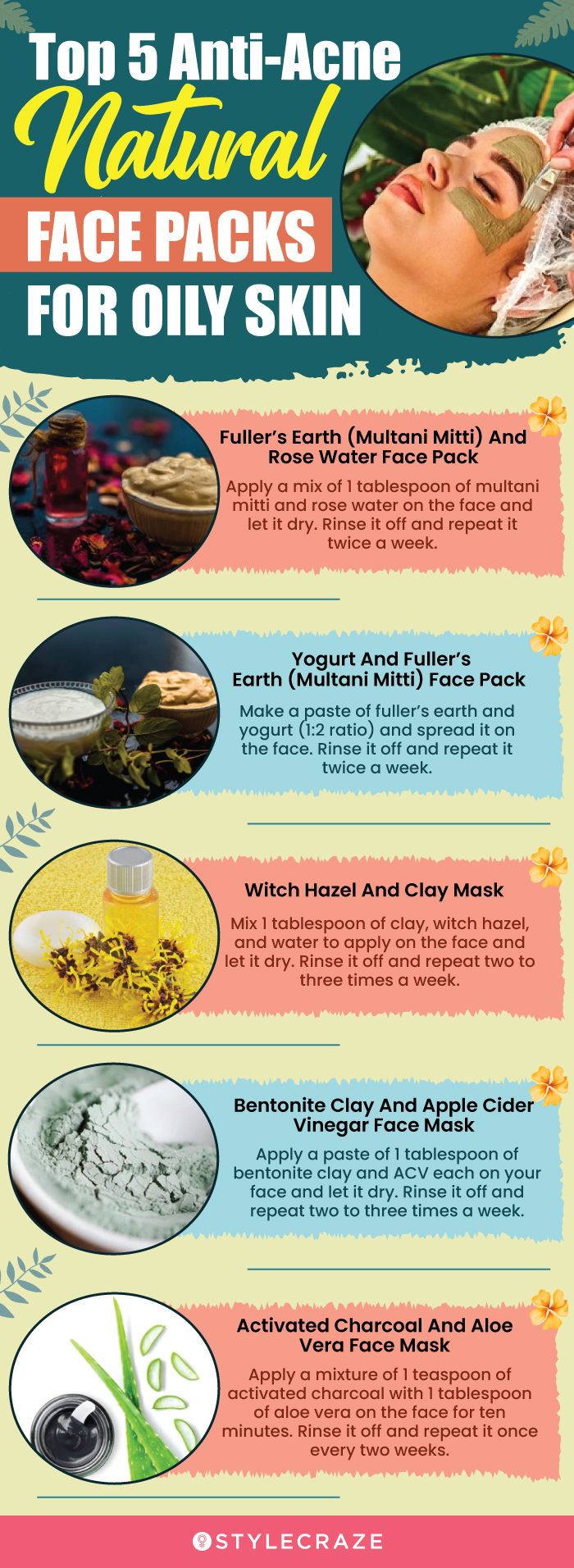 top 5 anti-acne natural face packs for oily skin (infographic)