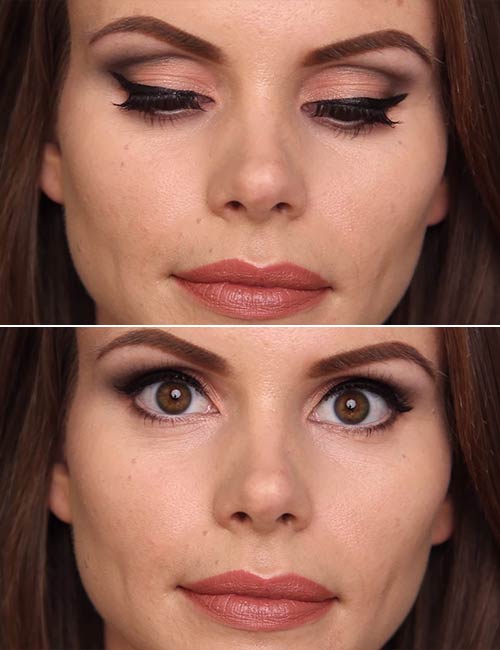 Makeup for deep-set eyes final look