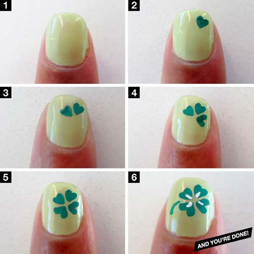 Easy Nail Designs - 13. Four-Leaf Clover Nails