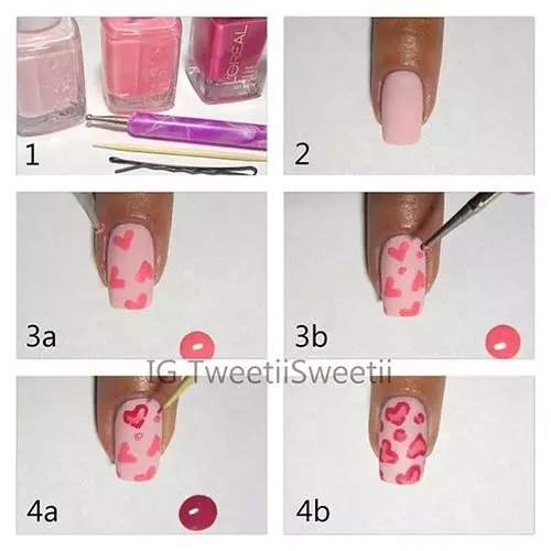 Easy Nail Designs - 17. Valentines Nail Art Design