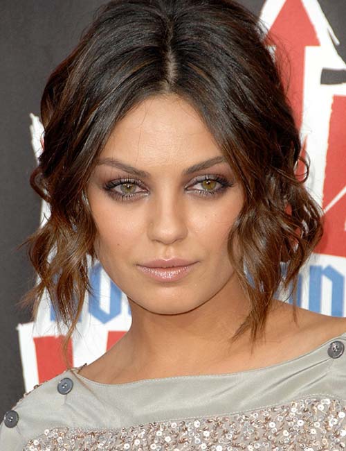 Short Hairstyles For Round Faces - Dented Curls Short Bob