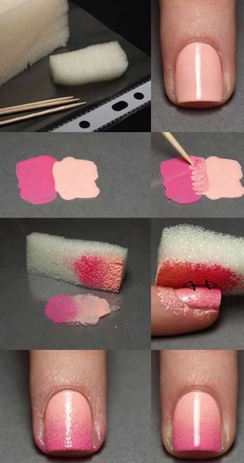 Easy Nail Designs For Beginners - 9. Pink Ombre Nail Design