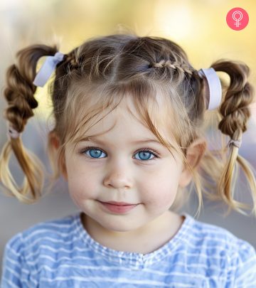 A woman with a ponytail bubble braid