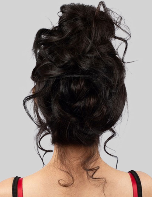 curled updo hairstyle