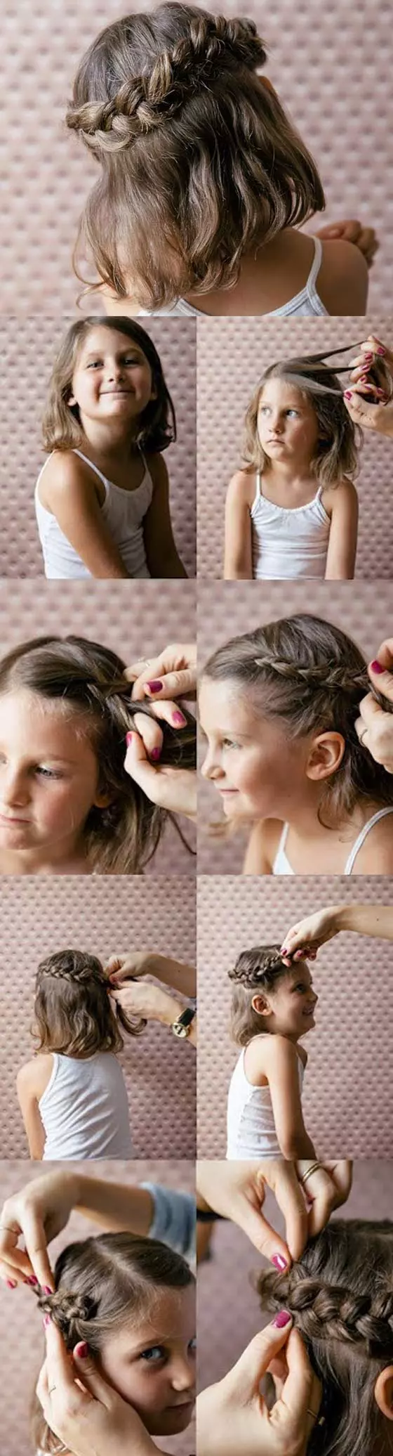 Half-up crown braid for little girls