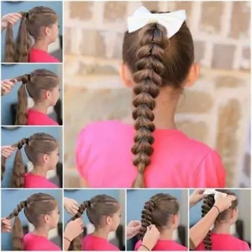 Inverted hearts ponytail braid for little girls