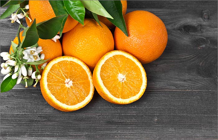 Oranges for a homemade skin lightening face pack