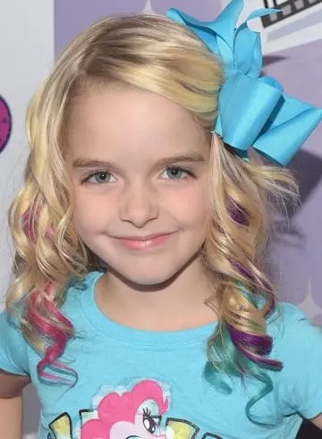 Purple rainbow hairstyle for little girls