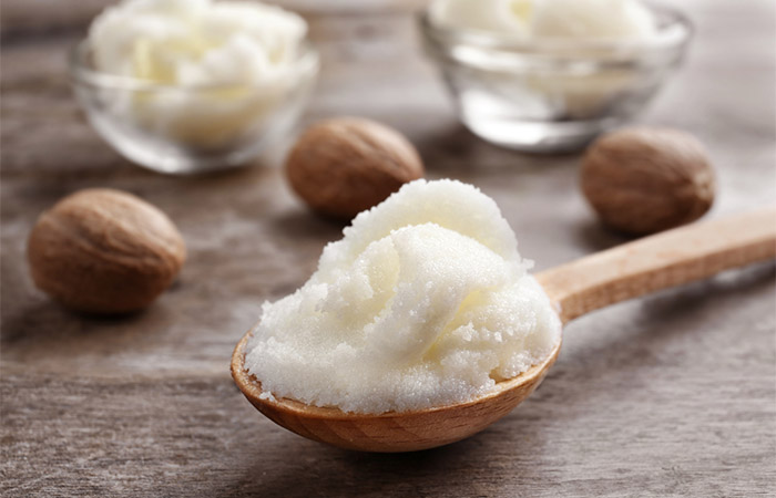 A spoon of shea butter can manage dry skin around eyes