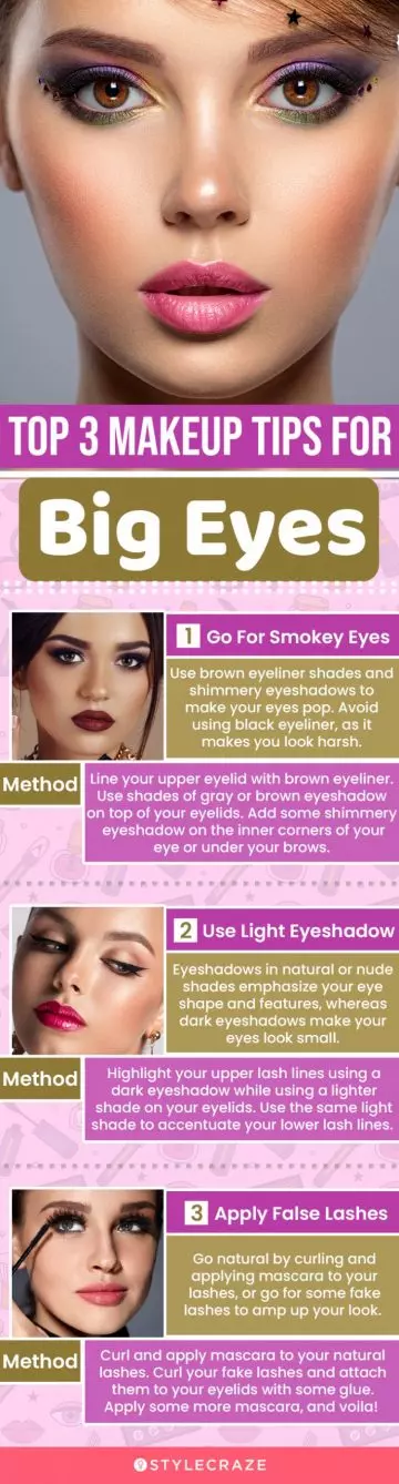 top 3 makeup tips for big eyes (infographic)