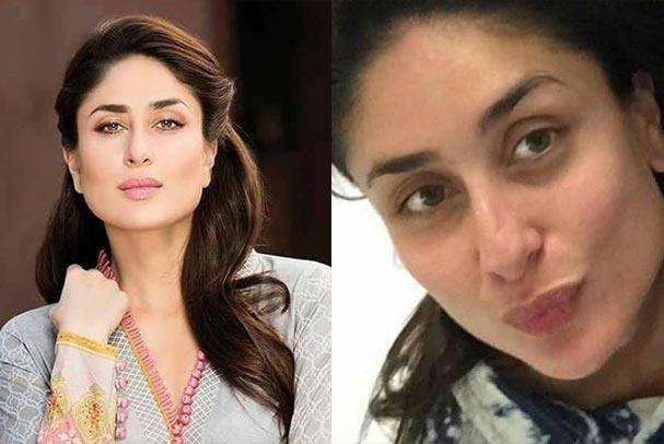 Celebridade de Bollywood Kareena Kapoor sem maquiagem