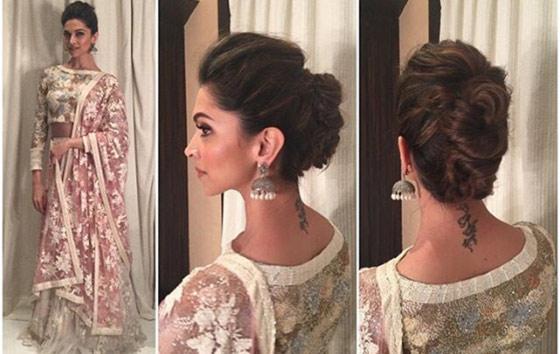 Messy double bun for an Indian hairstyle