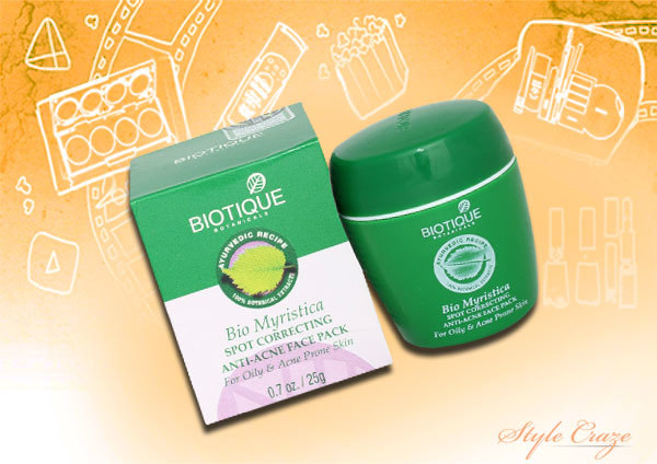 Biotique Myristica Spot Correcting Anti Acne Face pack for pimple prone skin