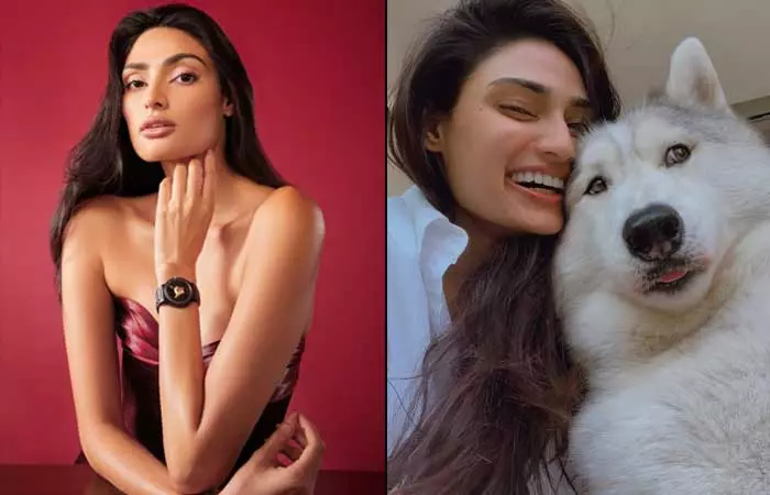 Bollywood actress Athiya Shetty with and without makeup