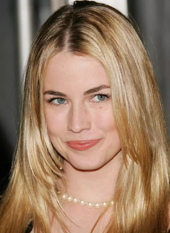 Blonde layers with dark roots straight layered hairstyle
