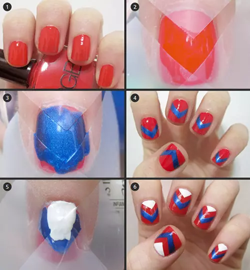 Chevron nail art design tutorial