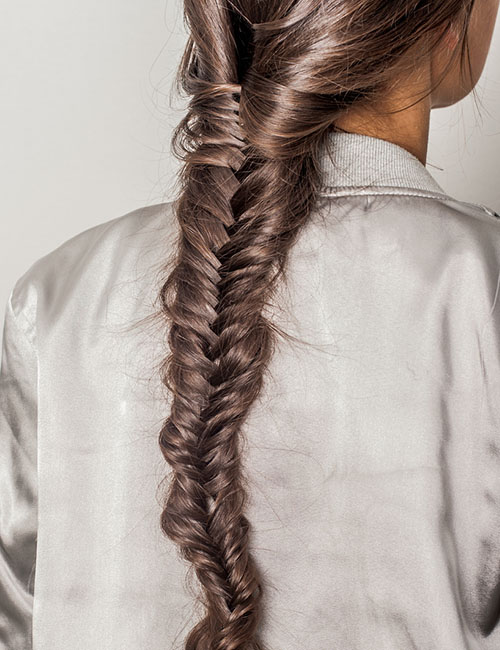 Classic fishtail braid for an Indian hairstyle