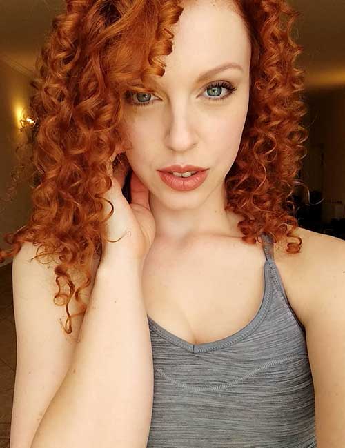 Curly hairstyle with bangs