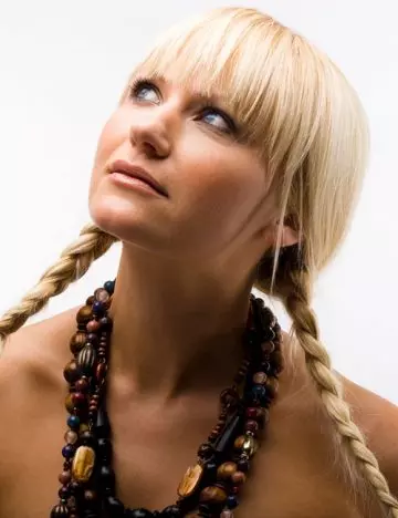 Feathered Bangs With Pigtail Hairdo