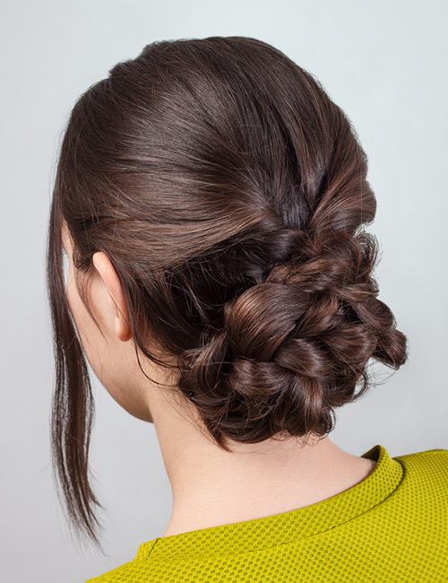 French twisted messy bun for an Indian hairstyle