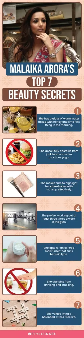 malaika arora’s top 7 beauty secrets (infographic)