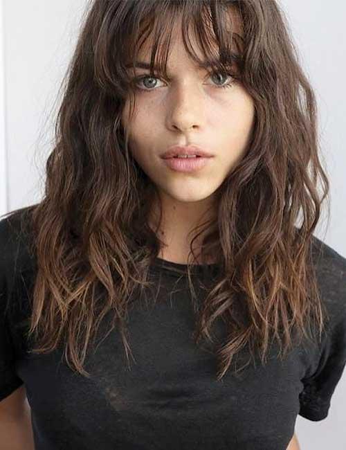 Medium Length Hairstyles With Bangs Curly