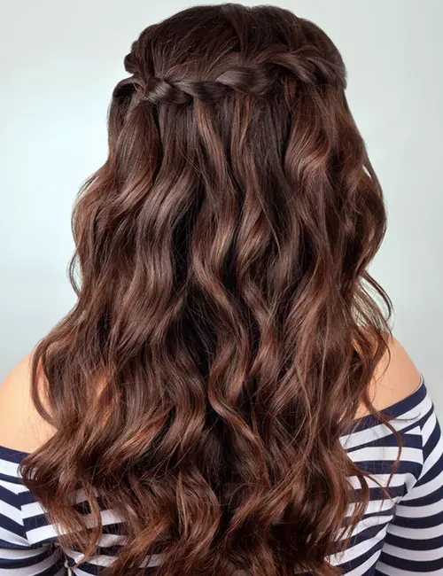 Pinned twist with curls