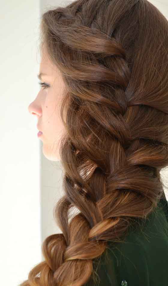 Loose side French braid for school-going girl
