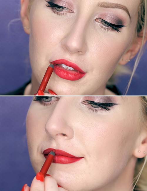 Step 4 of how to wear red lipstick
