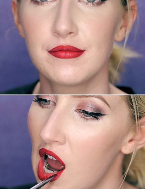 Step 5 of how to wear red lipstick