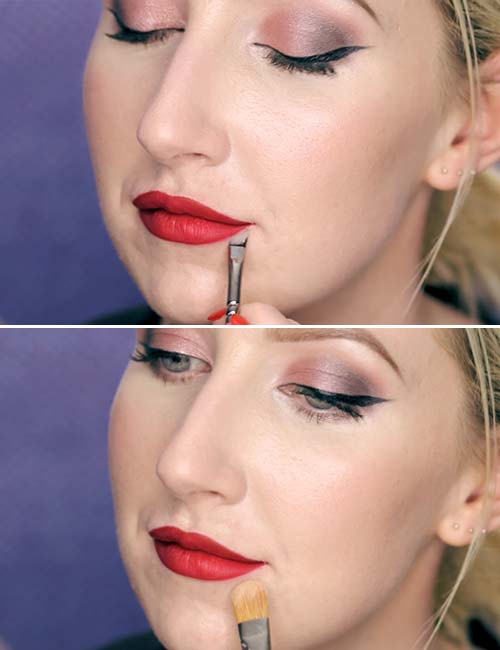 Step 6 of how to wear red lipstick