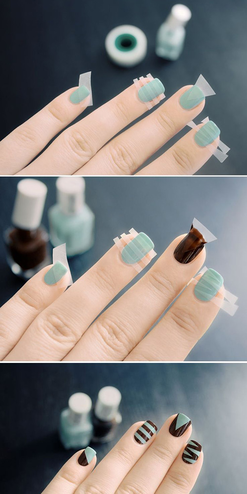 Stripes and lines nail art design tutorial
