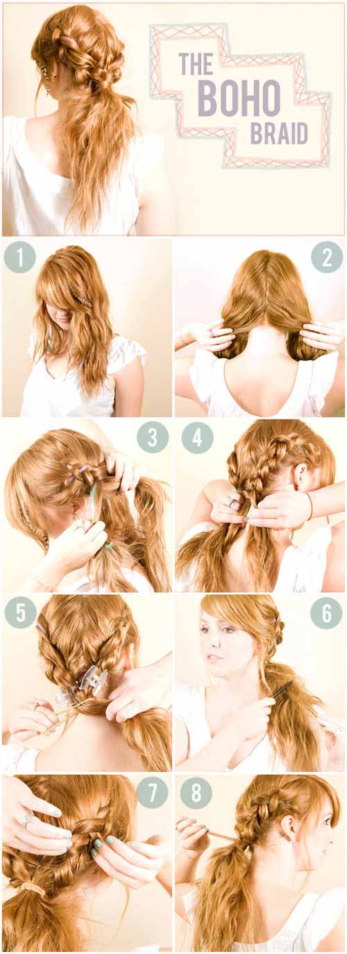 The double boho braid hairstyle for curly hair