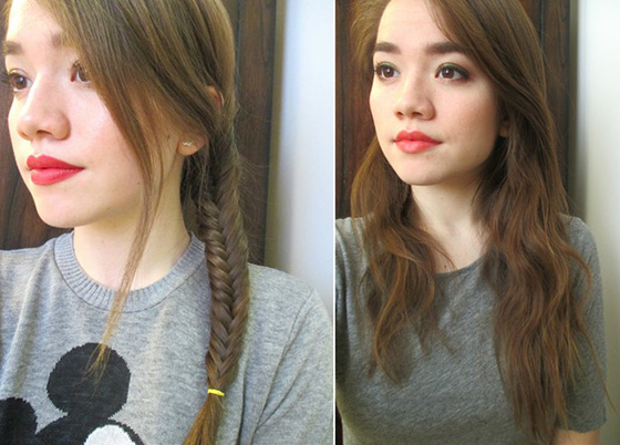 How To Get Wavy Hair - The-Fishtail-Braid-Technique