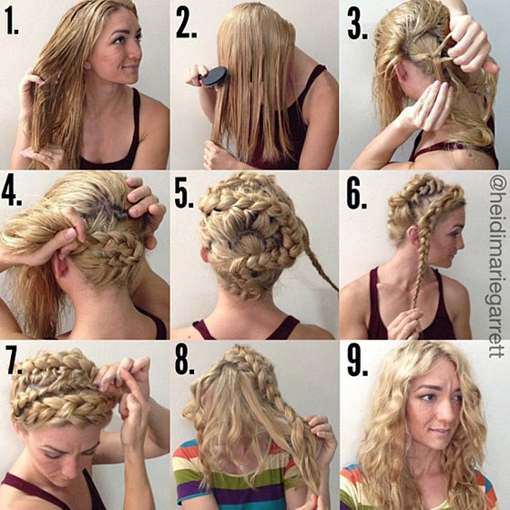Get wavy hair using the snake braiding technique