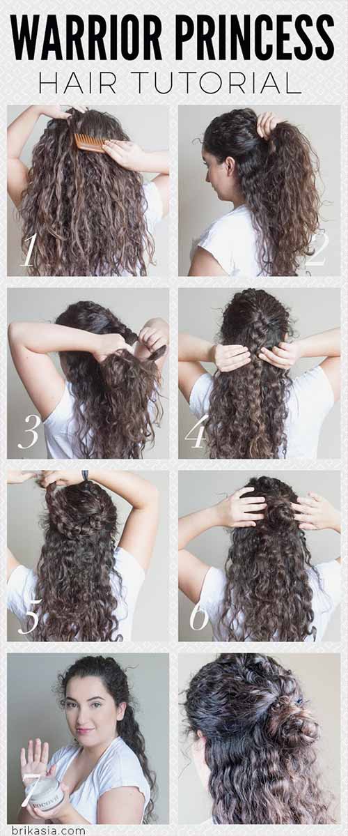 Warrior princess hairstyle for curly hair