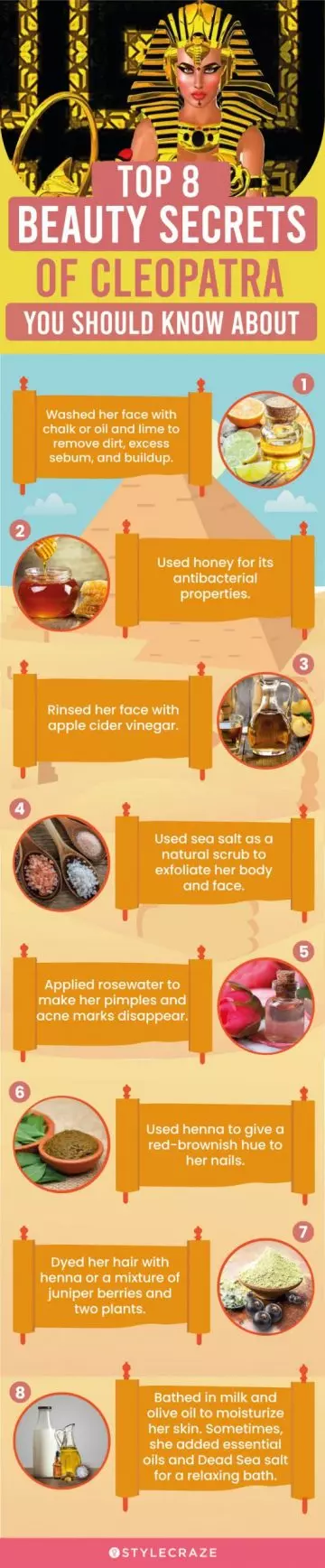 top 8 beauty secret of cleopatra you should know about (infographic)