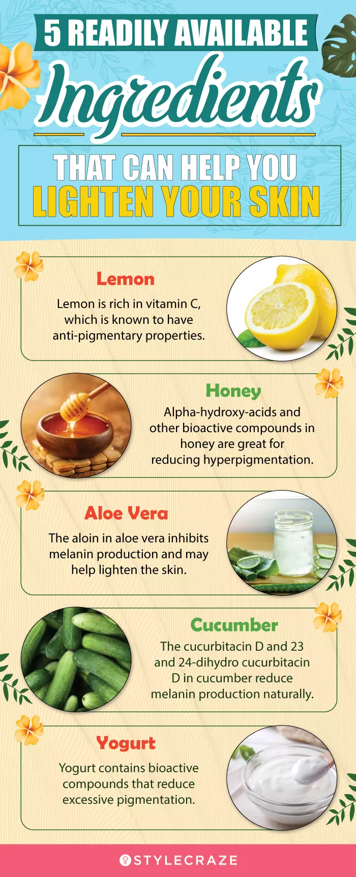 5 readily available ingredients that can help you lighten your skin (infographic)