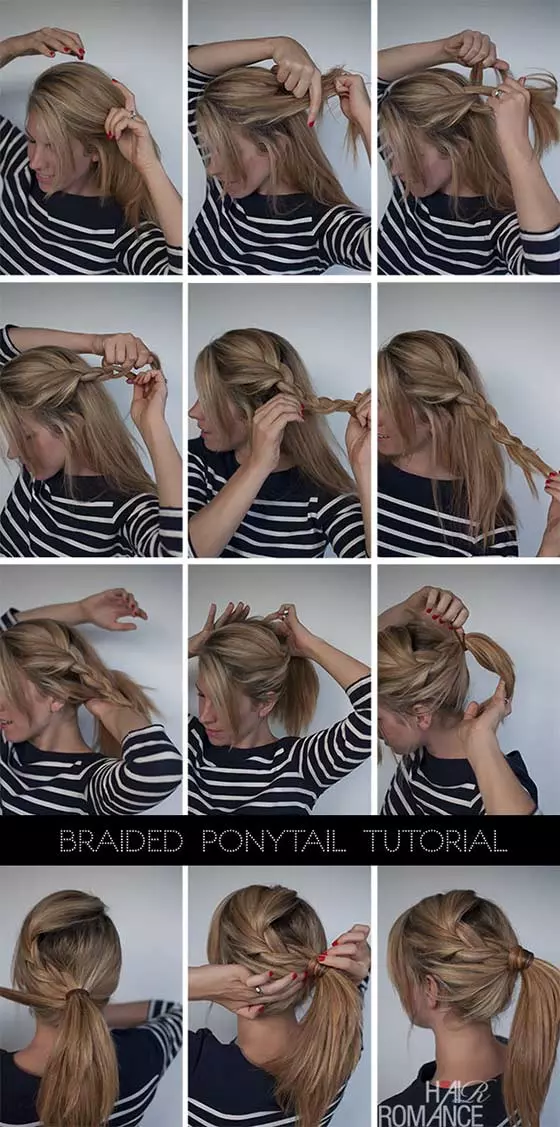 Easy braided ponytail braided hairstyle for long hair