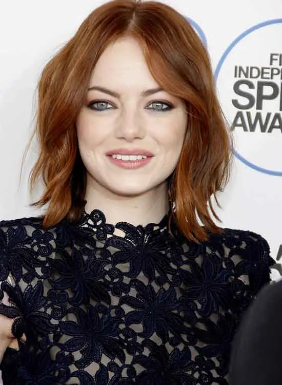 Emma stone in wispy haircut