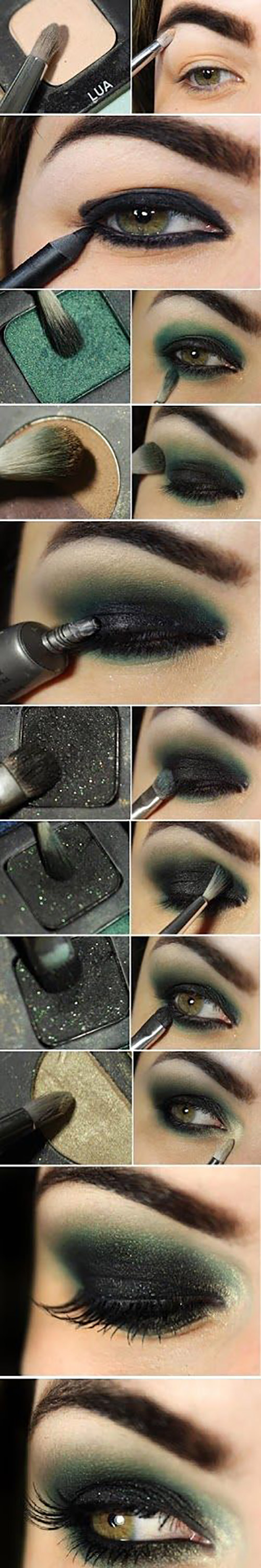 Green smokey eye makeup tutorial