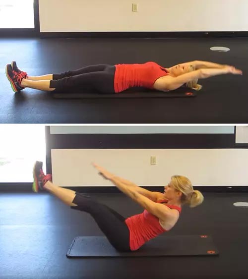 Jackknife crunch exercise for reducing belly fat
