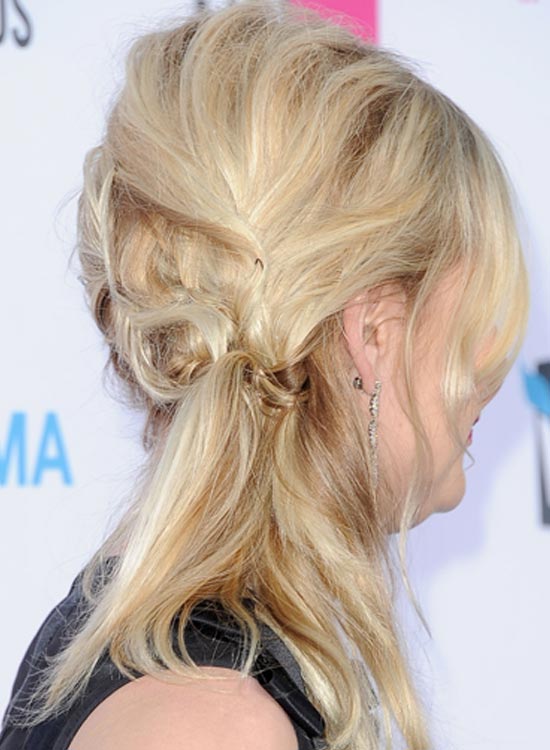 Loose five strand side braid edgy hairstyle for medium length hair