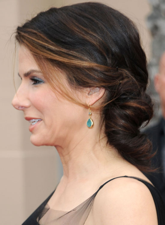 Loose ombre chignon hairstyle for women over 50