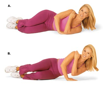 One-arm side push-up exercise for flabby arms