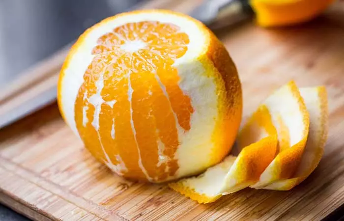 Homemade orange peel scrub for oily skin