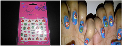 Plain nail stickers with adhesive backing